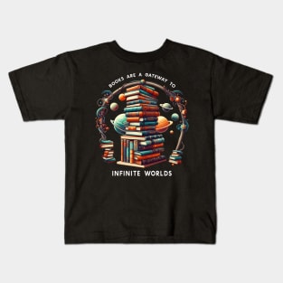 Books are a gateway to infinite worlds,  Bookworm, Books Lover Kids T-Shirt